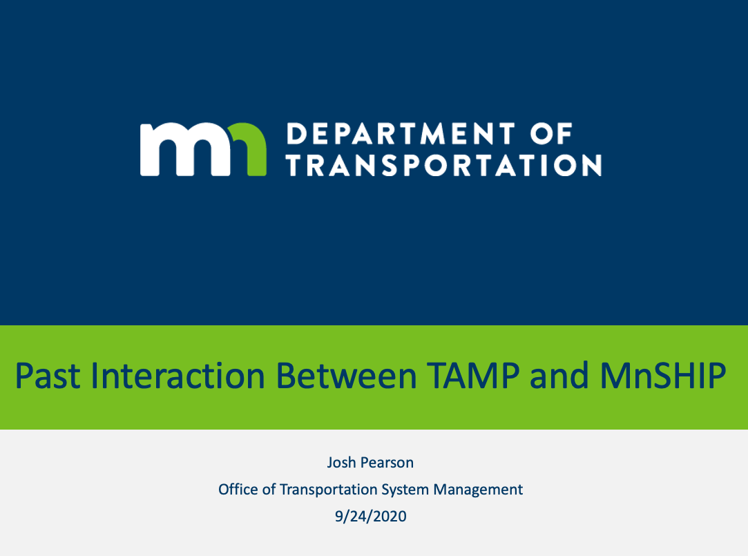 Past Interaction Between TAMP and MnSHIP (presentation)