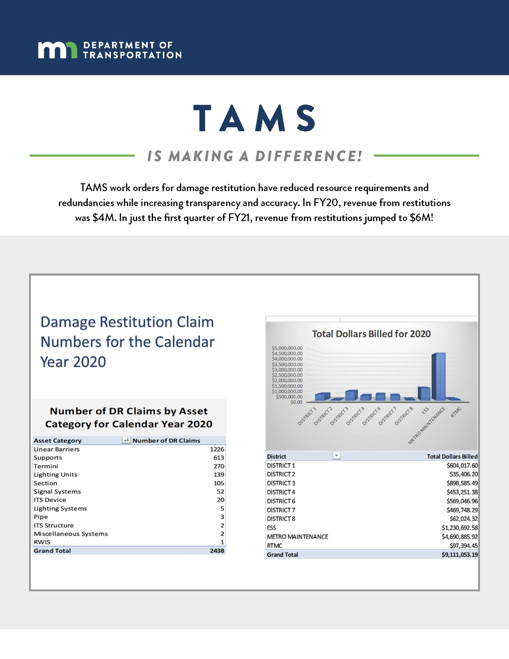 TAMS is Making a Difference - Restitution (flyer)