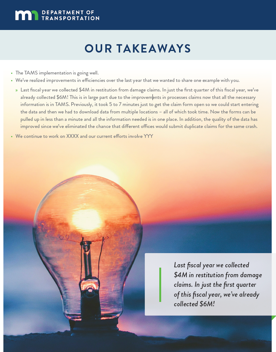 Our Takeaways (marketing flyer)